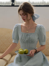 Remi Square Neck Stripe Cotton Dress