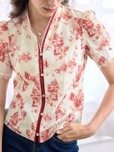 Briana Printed Stand Collar Blouse