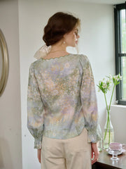 Nicole Wavy collar Floral Blouse
