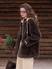 Ramona Round Neck Fluffy Coat
