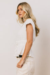 Anya Textured Blouse in Off White