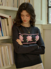 Aria 3D Floral Knit Sweater