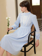 Zainab Elegant Half Turtleneck Lace Panel Dress