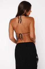 Hold Out Halter Top Black