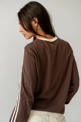 Romy Striped Top in Brown