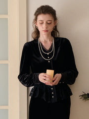 Theodora V-Neck Hollow Blouse