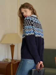 Estella Round Neck Fair Isle Sweater