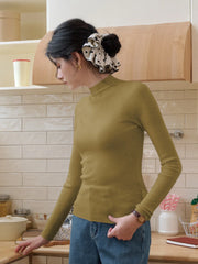 Annalise Mock Neck 100% Merino Wool Sweater