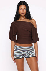 Marrakech Moments Cinched Waist Top Chocolate