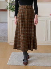 Brinley High-Waist Plaid Skirt