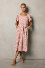 Mica Embroidered Midi Dress