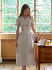 Catalina V-Neck French Stripes Dress