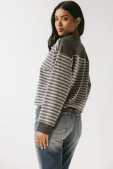 Kessie Striped Top in Grey