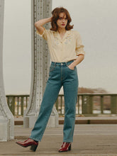 Kira High-Waisted Straight Jeans - Blue