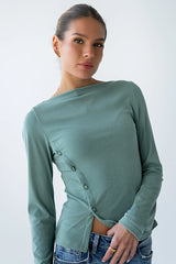 Ariya Asymmetrical Top in Green