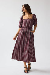 Jersey Polka Dot Midi Dress