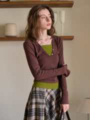 Zaniyah V-Neck Knit Top