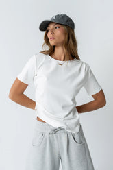 Stan Ruched Top in White