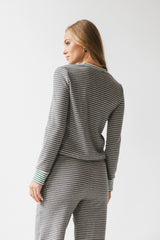 April Striped Top in Grey