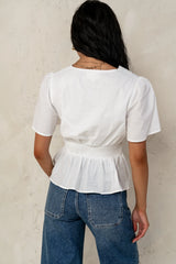 Neo Embroidered Blouse in Ivory