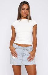 Love To Dream Distressed Denim Mini Skirt Light Blue