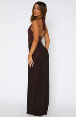 Prism Embellished Maxi Skirt Chocolate