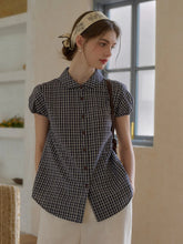 Chloe Peter Pan Collar Plaid Cotton Blouse