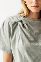 Posie Knot Tee in Heather Grey