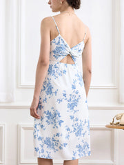 Rhea Elegant Suspender Split Dress