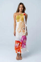 Erica Asymmetrical Floral Maxi Dress