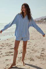 Lena Button Up in Blue