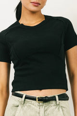 Tillie Reverse Seam Top in Black