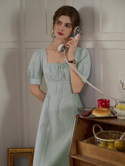 Remi Square Neck Stripe Cotton Dress