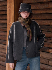 Aileen Round Neck Silhouette Coat (with Hat/Bag)