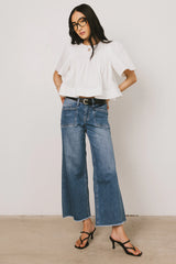 Isha Pleated Top in White