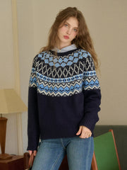 Estella Round Neck Fair Isle Sweater