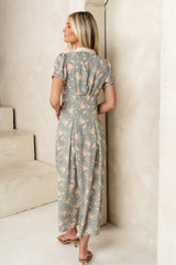 Vera Floral Maxi Dress in Sage
