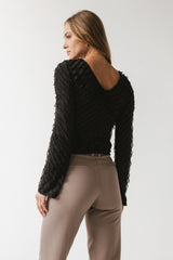 Brianna Ruffle Top in Black