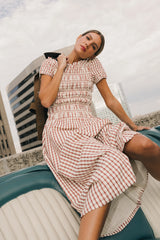 Erin Smocked Maxi Dress in Red
