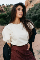 Aspen Puff Sleeve Top in Ecru