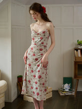 Kaia Romantic Rose Print Slim Fit Slip Dress