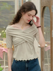 (Add-on Item) Rylie Solid Color Off The Shoulder Knitted Top