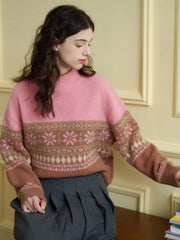 Savannah Geo Pattern Drop Shoulder Sweater