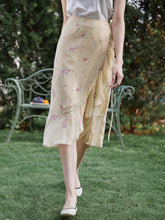 Mila Floral Printed Ruffle Midi Skirt