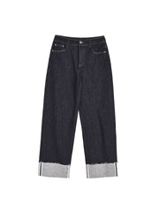 Aspen Straight-leg Cuffed Cotton Jeans
