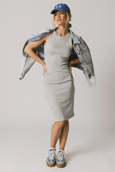 Daphne Midi Dress in Heather Grey
