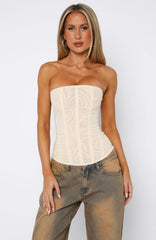 Tell Me A Secret Strapless Bustier Cream