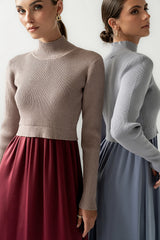 Zeda Midi Dress in Wine