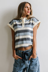 Niko Striped Top in Blue