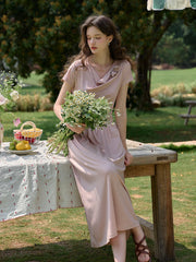 Briar Cowl Neck 3D Rose Dress